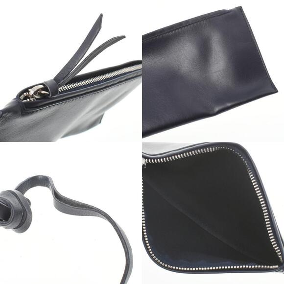 BALENCIAGA Basket Bag Natural Navy Blue Raffia Leather Handbag - Picture 11 of 11